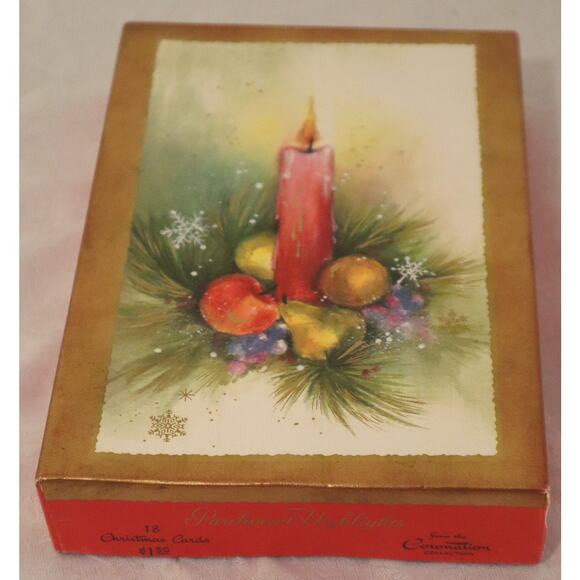 Vintage Christmas Cards Mica Sparkles Boxed Coronation - 18 Cards - Picture 6 of 7